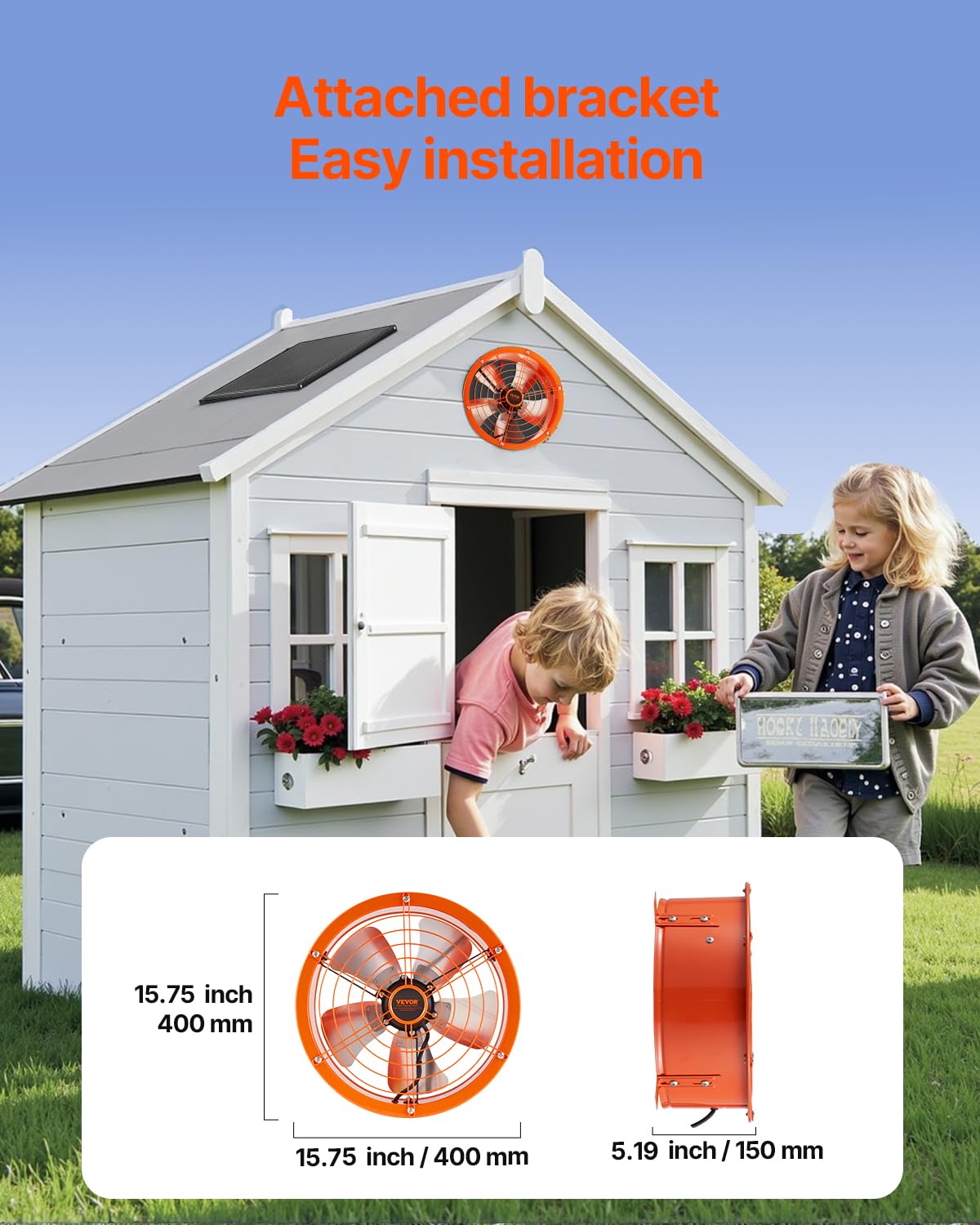 VEVOR gable mount fan installation bracket for easy mounting.