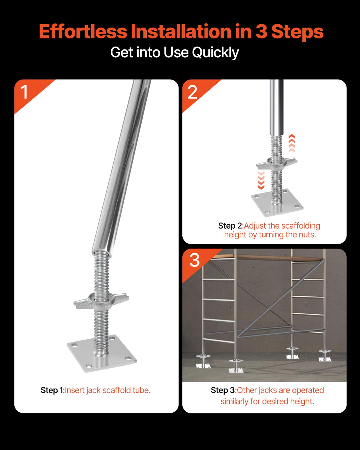 VEVOR galvanized surface protects jacks from rust in harsh environments