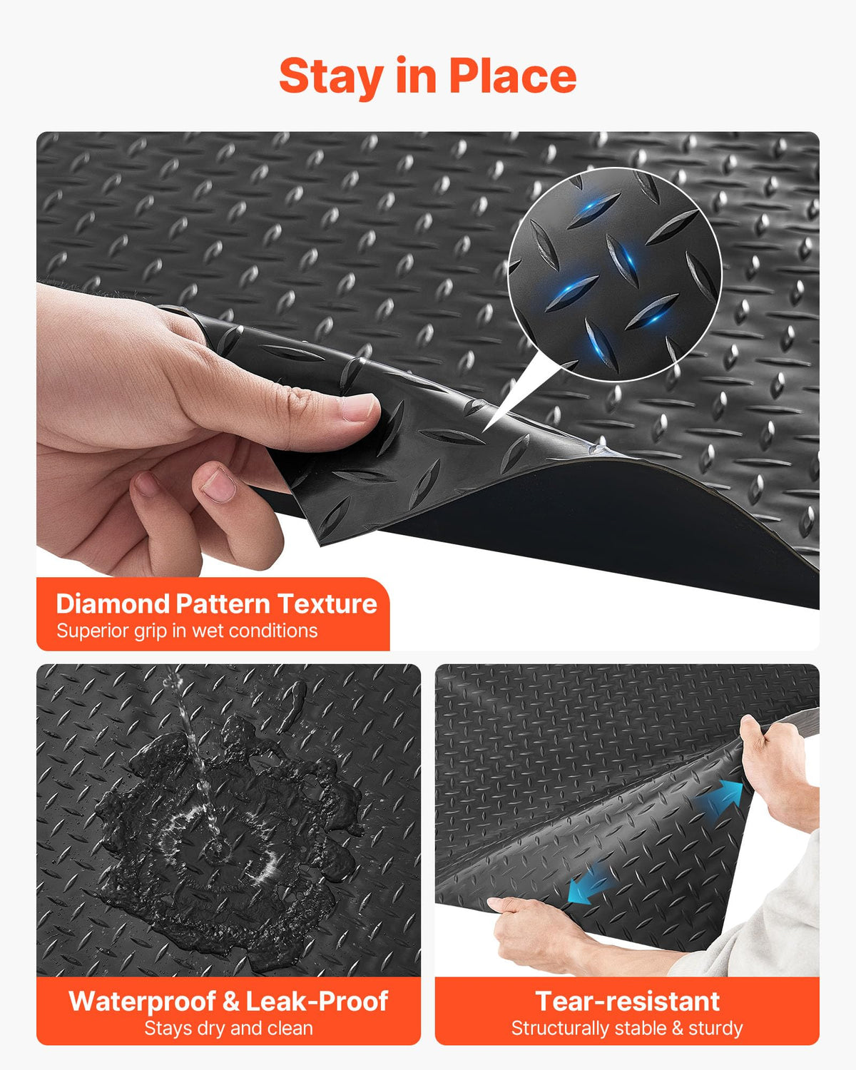 VEVOR waterproof design makes cleaning quick and simple after heavy use.