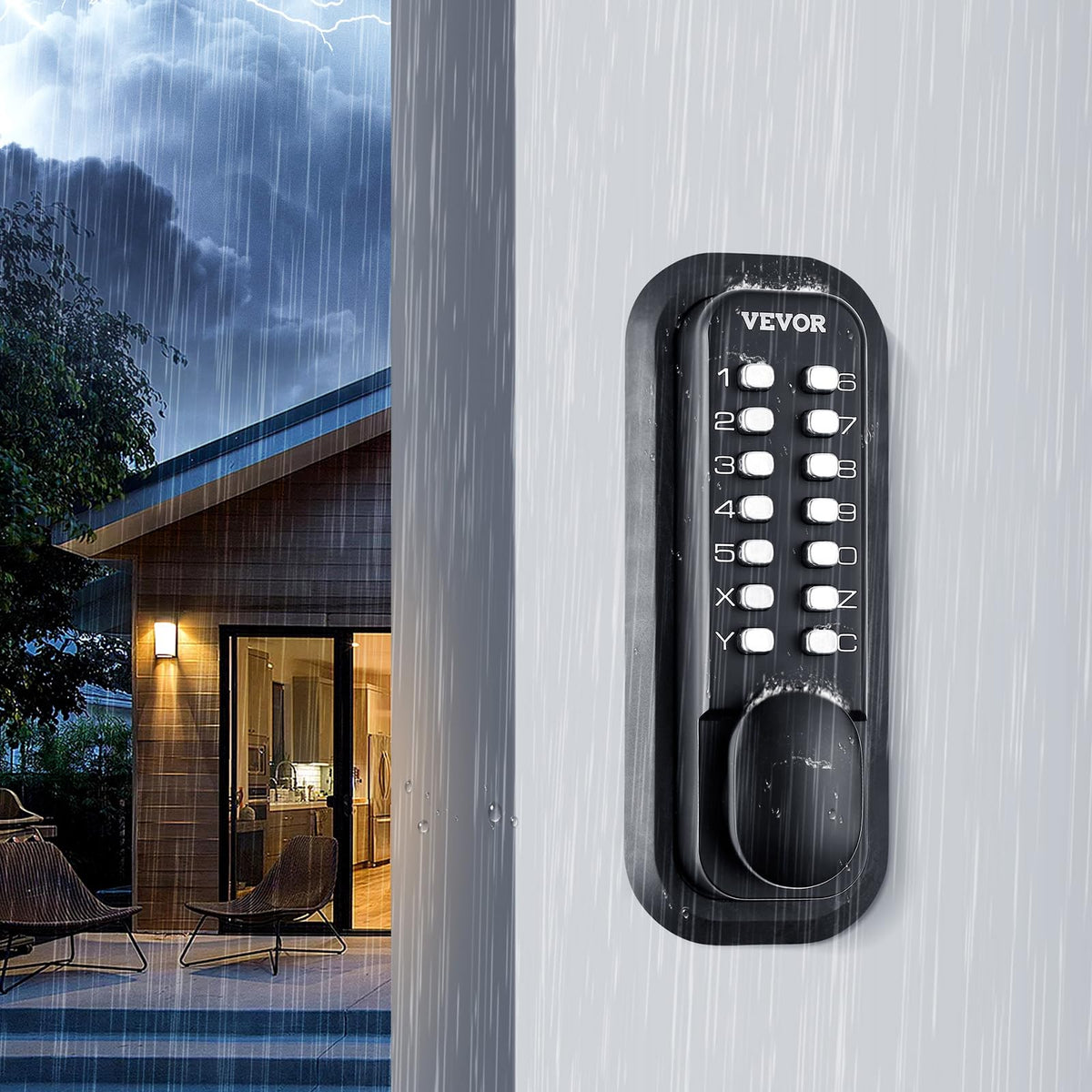 VEVOR garden door lock mounted showcases versatile door compatibility.