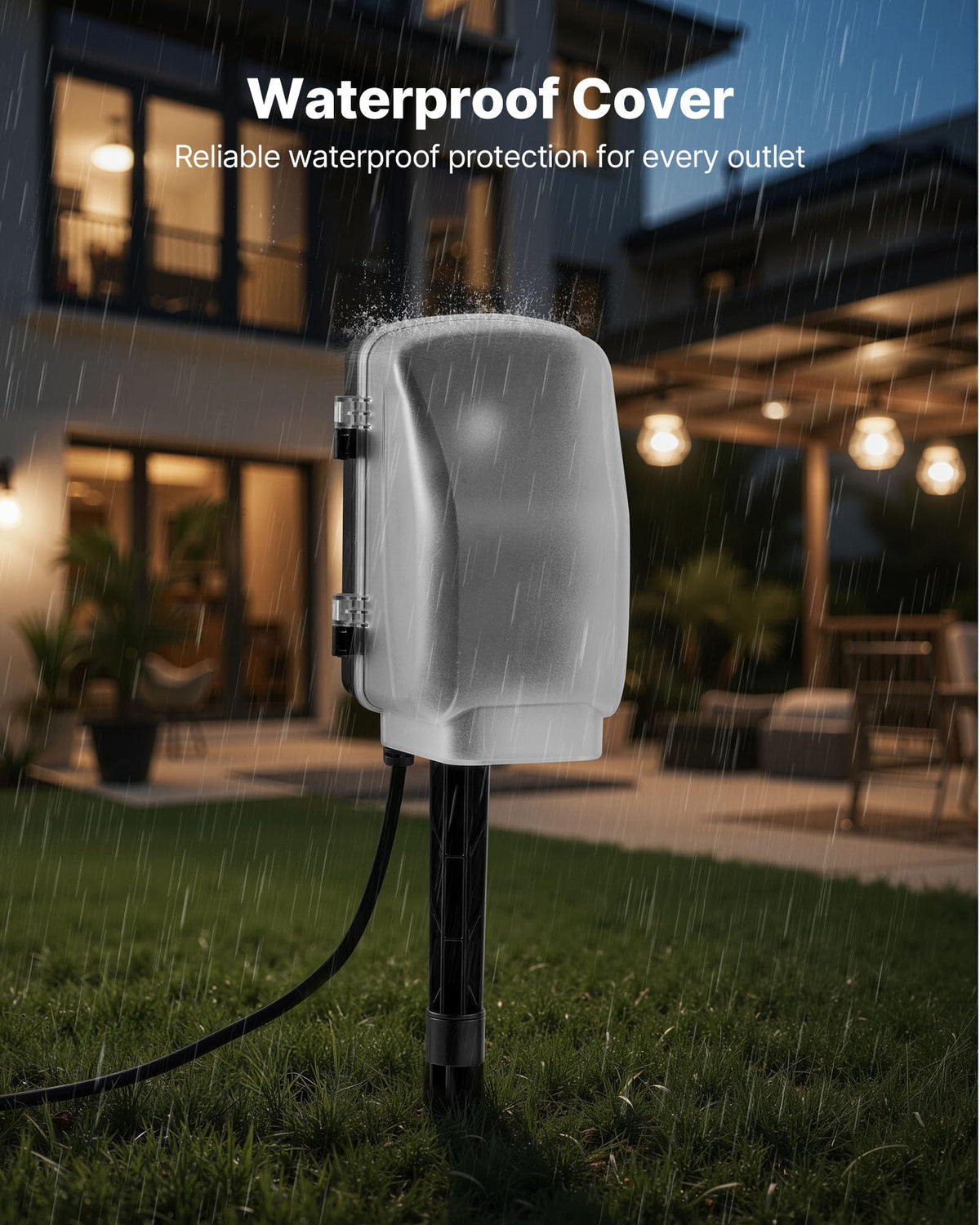 VEVOR stake installed in ground provides stable outdoor power access