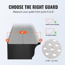 VEVOR gutter guard along 104 ft length provides continuous protection.
