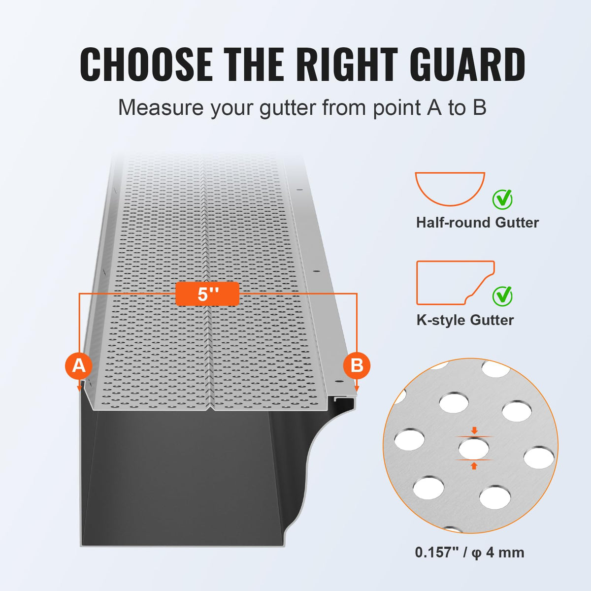 VEVOR Gutter Guard 52-piece pack enables easy DIY gutter protection installation.