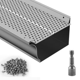 VEVOR gutter guard with 6in coverage blocks leaves and pine needles.