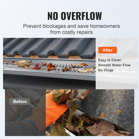 Durable aluminum construction of VEVOR Gutter Guard withstands weather.