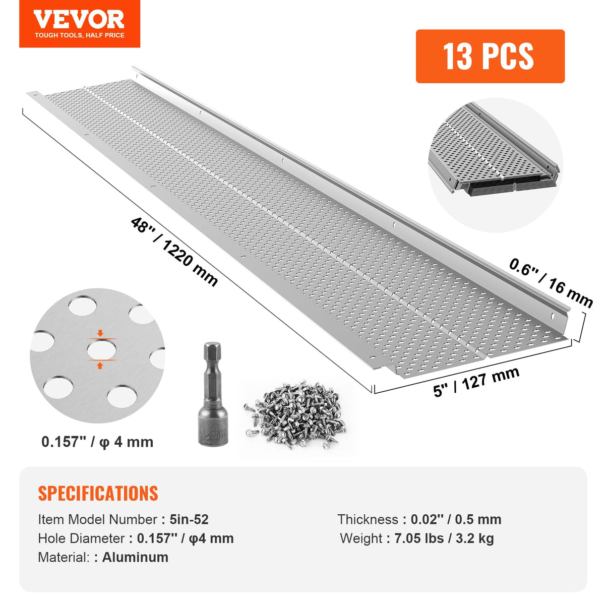 VEVOR gutter guard easy installation on multiple roof types