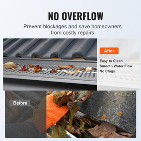 VEVOR gutter guard panels have front and back folds for easy mounting.