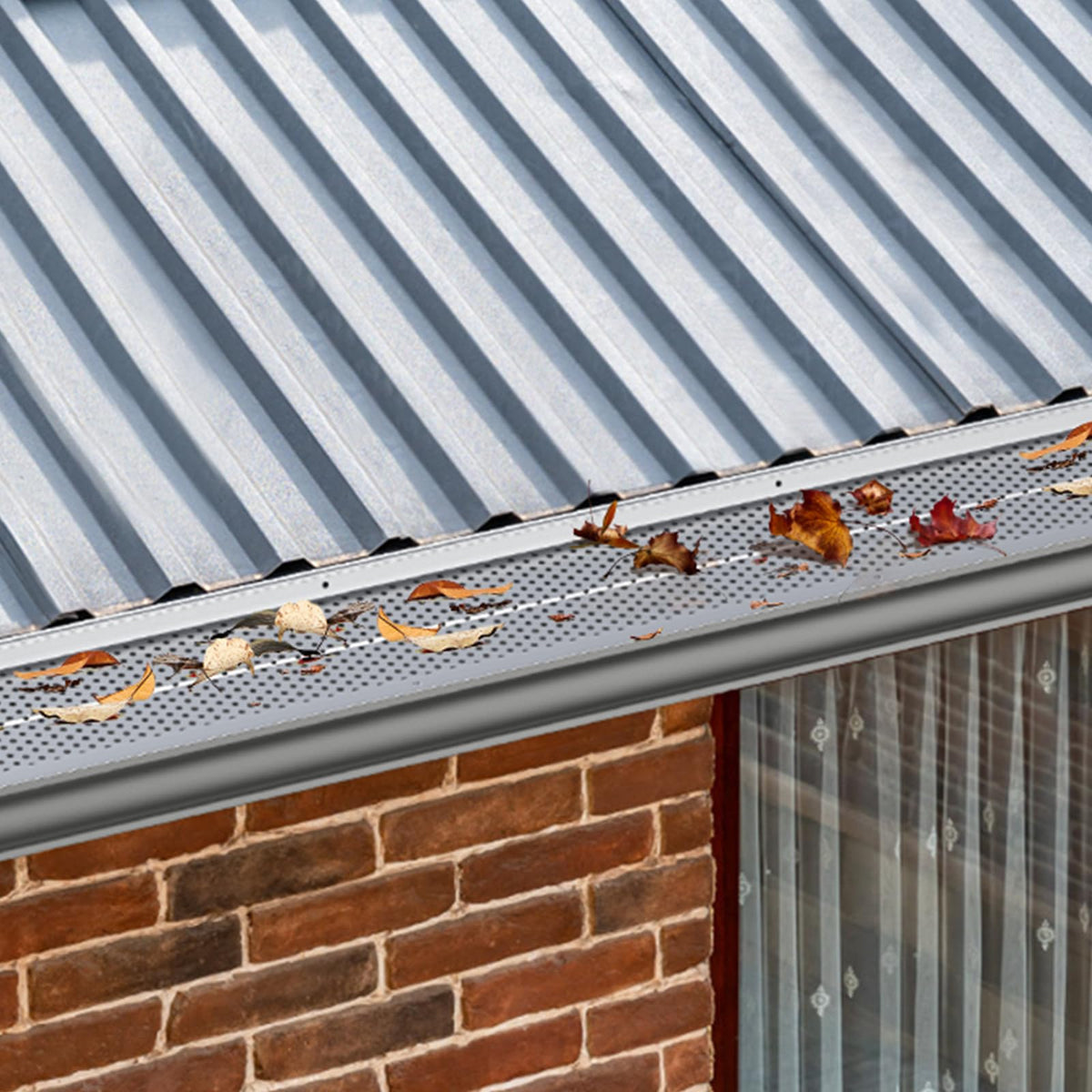 VEVOR Gutter Guard installed on a roof demonstrates versatile compatibility.