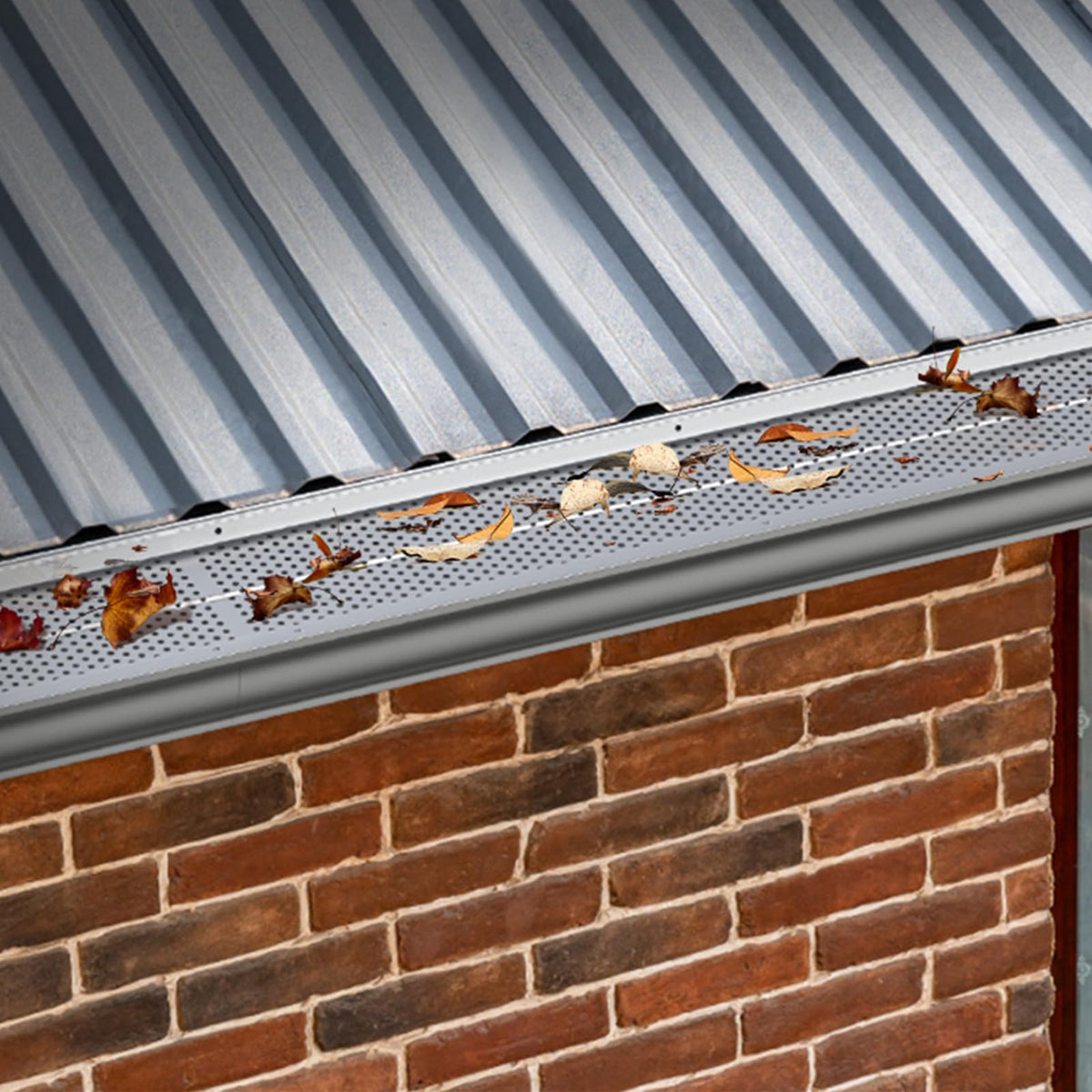 VEVOR low-profile gutter guard remains nearly invisible from ground.