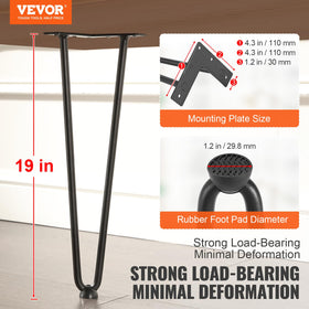 VEVOR hairpin legs installed on a nightstand demonstrate strong load capacity.