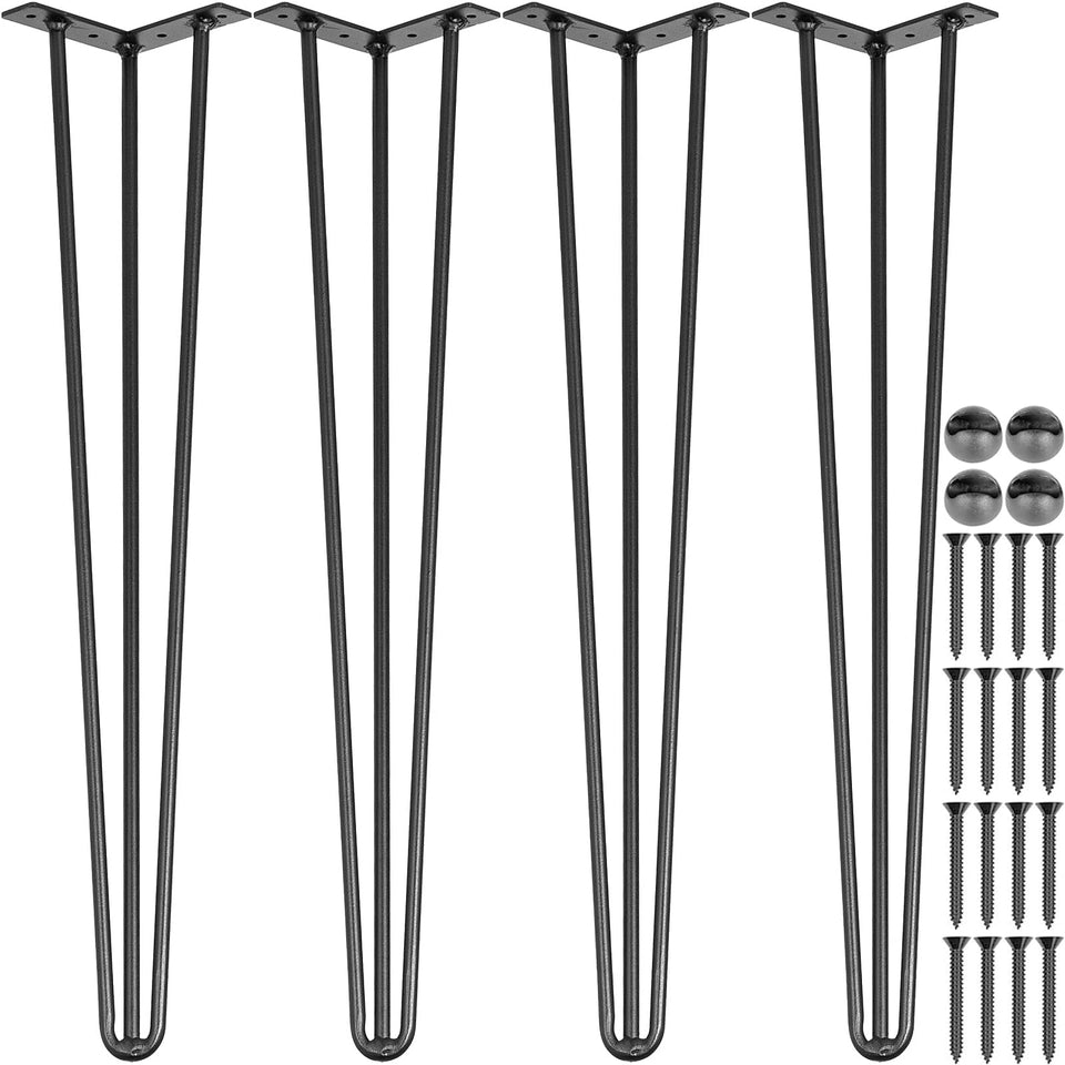 VEVOR hairpin table legs 18inch black assembled offer sturdy support for DIY desks