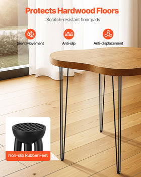 VEVOR hairpin table legs 36in floor-protectors, safeguard floors during movement