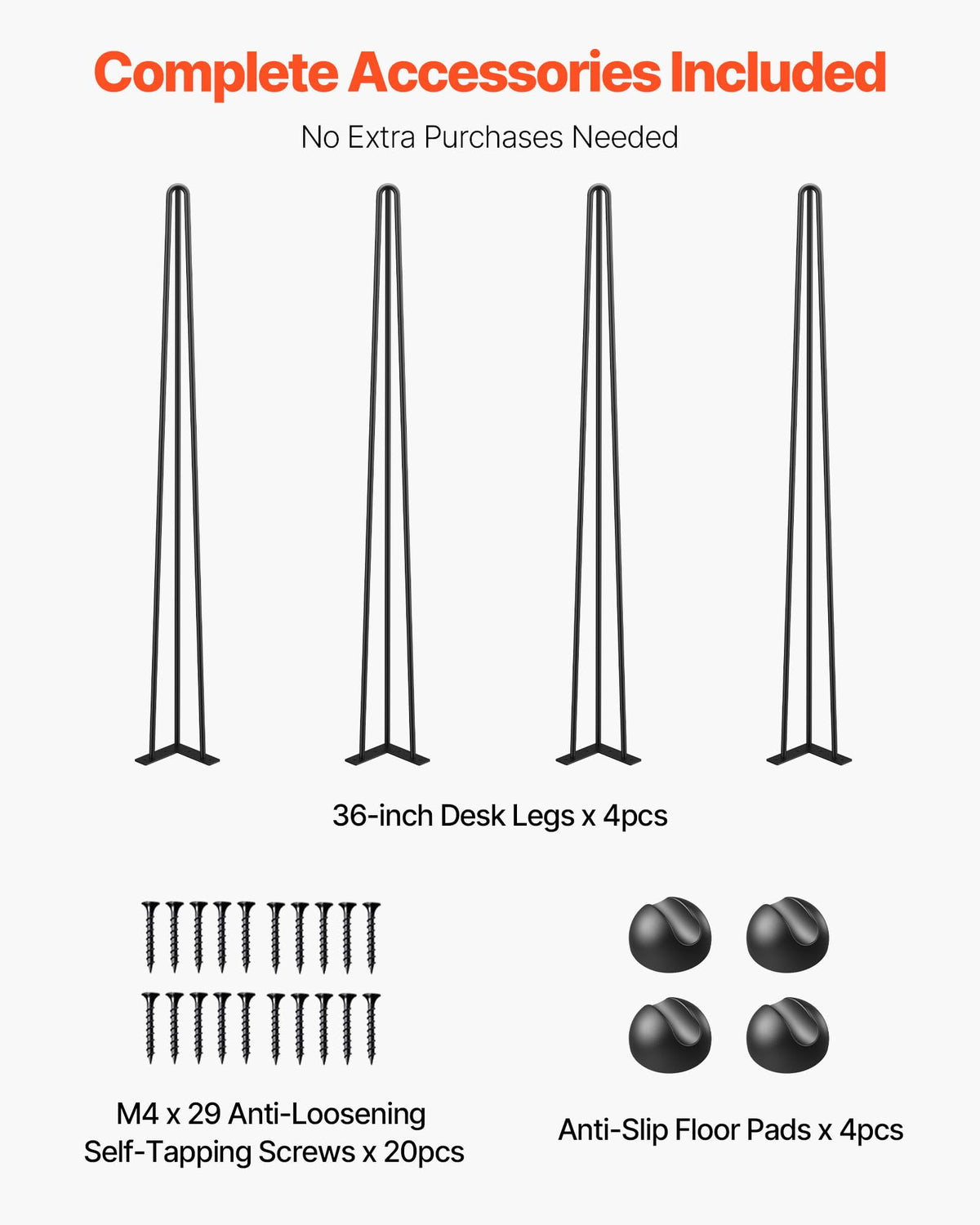 VEVOR hairpin table legs 36in industrial-modern-look, elevate desks