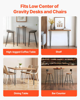 VEVOR hairpin table legs 36in rubber feet, quiet, wobble-free placement