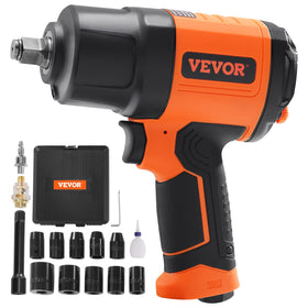 VEVOR half-inch air impact wrench showing high torque for heavy-duty fastening.