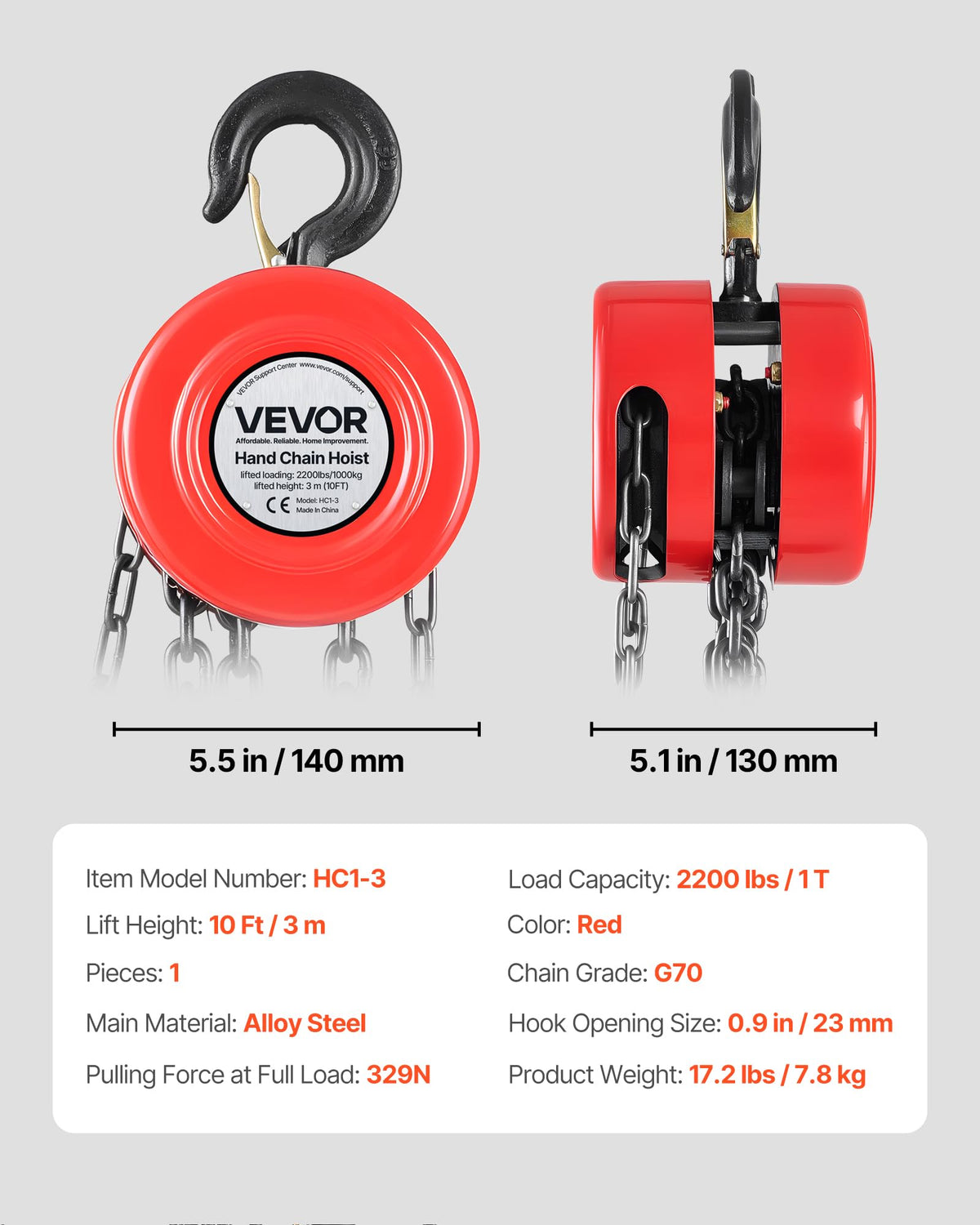 VEVOR Compact operation reduces effort with smooth bearings.