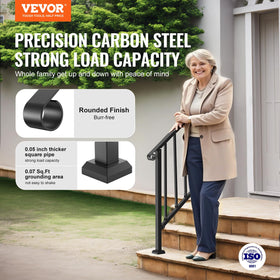 VEVOR adjustable-angle handrail from 5 to 40 degrees for versatile stair fit.