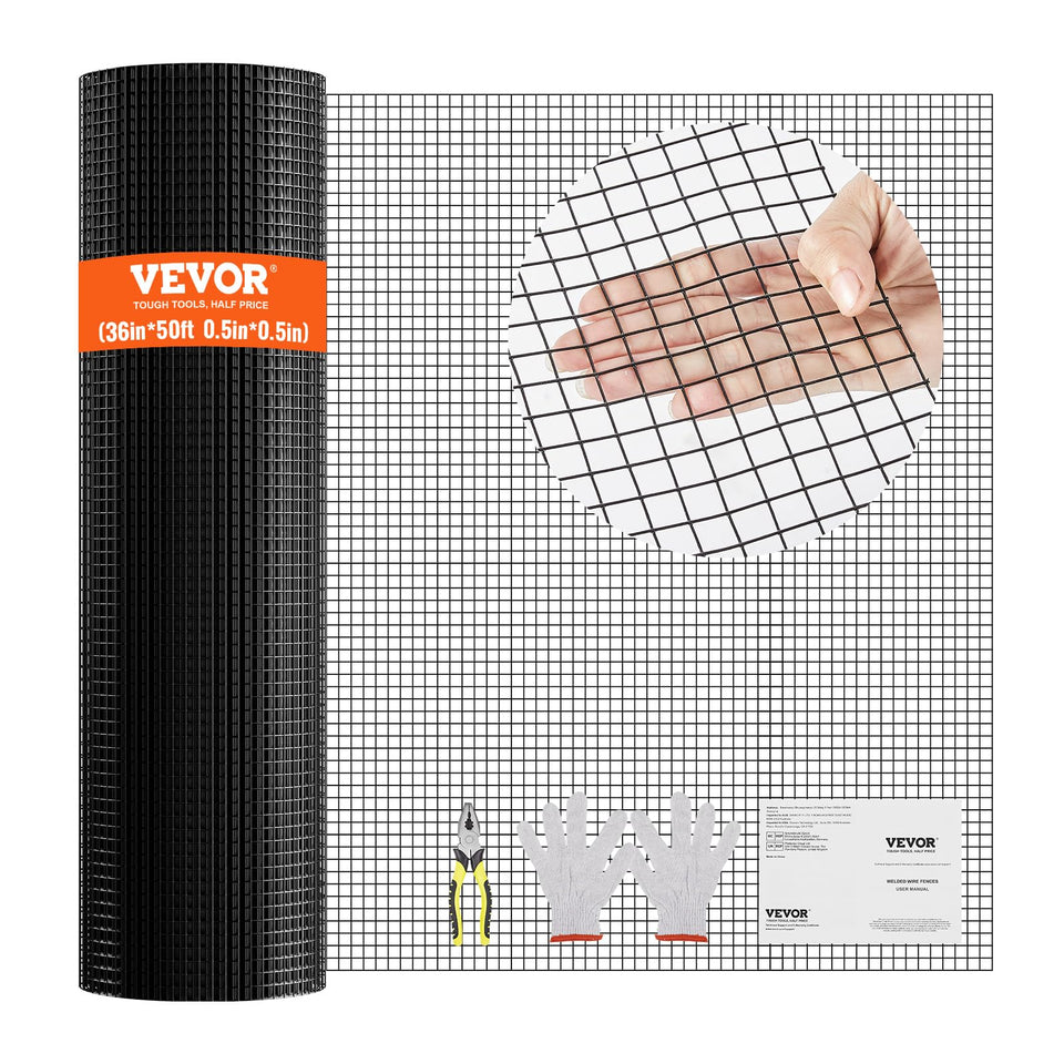 VEVOR hardware cloth roll 36x50 inches in galvanized finish for long-lasting fencing