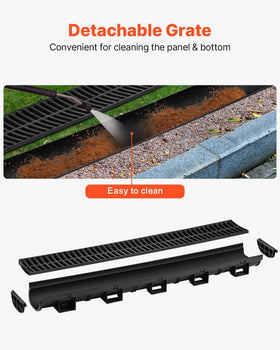VEVOR HDPE drain body offers durable, low-profile drainage