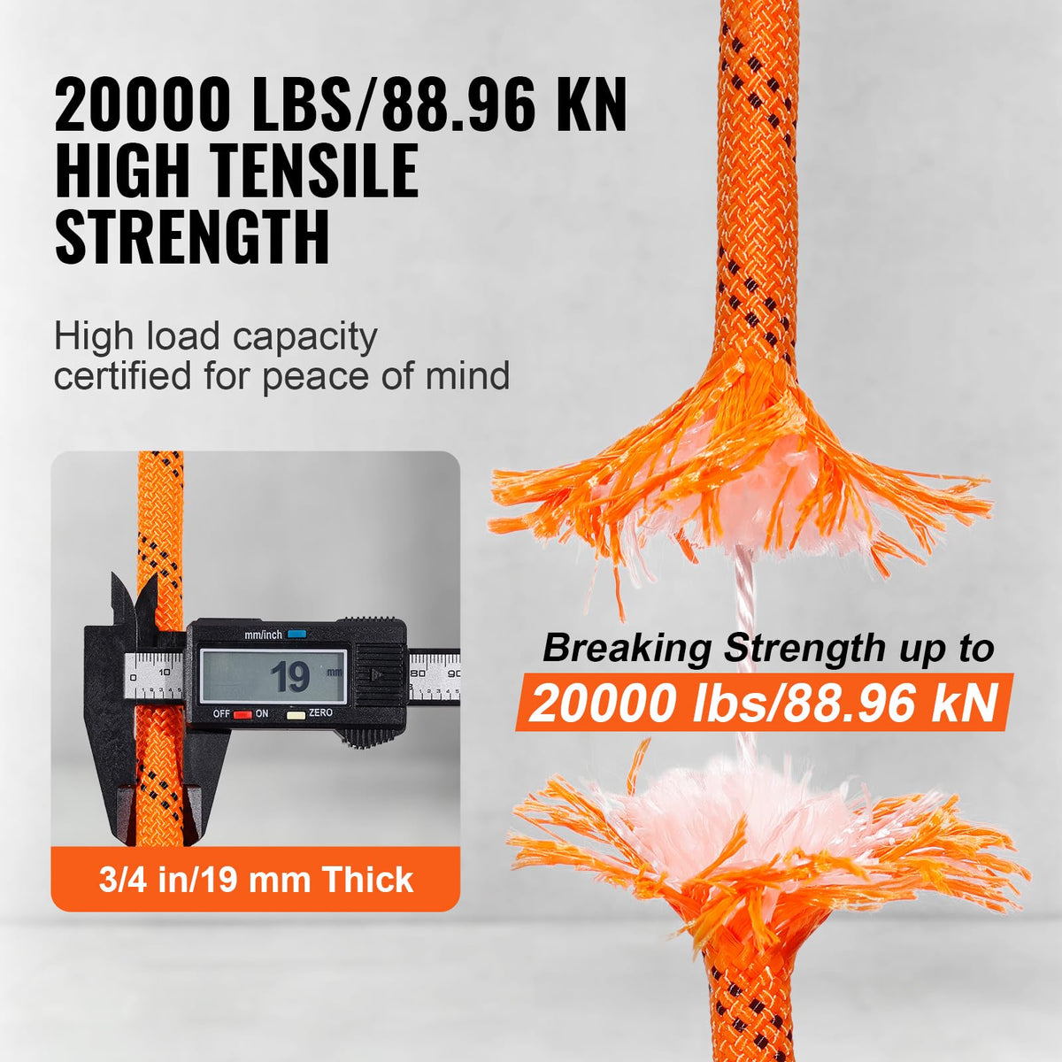 VEVOR heat-sealed ends prevent fraying for long-lasting performance.