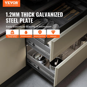 VEVOR heavy-duty drawer rails side mount handling heavy loads smoothly