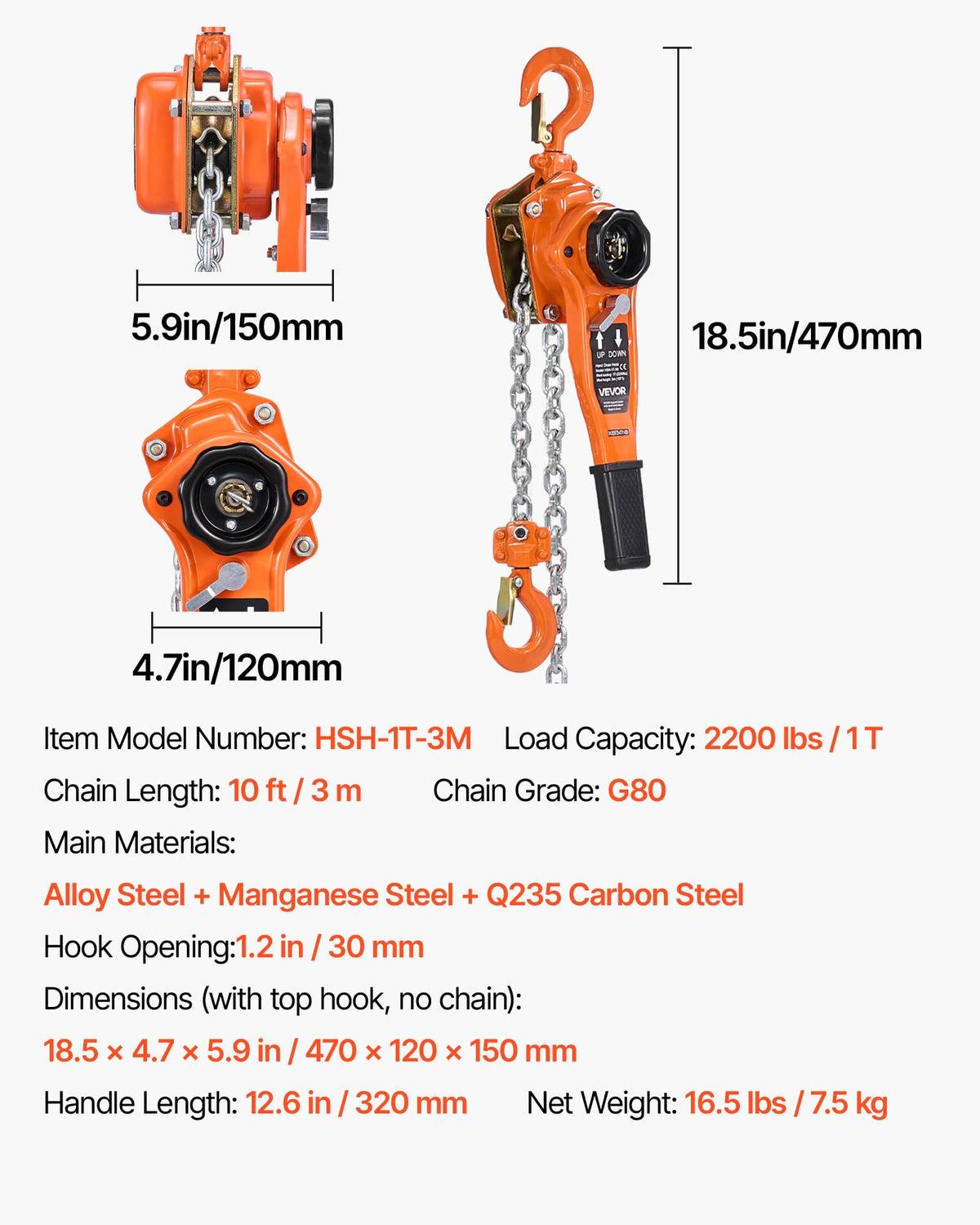 VEVOR heavy-duty steel construction supports durable daily use.