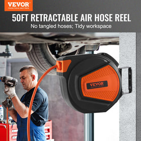 VEVOR hybrid air hose 3/8 in 50 ft delivers high PSI with tool compatibility.