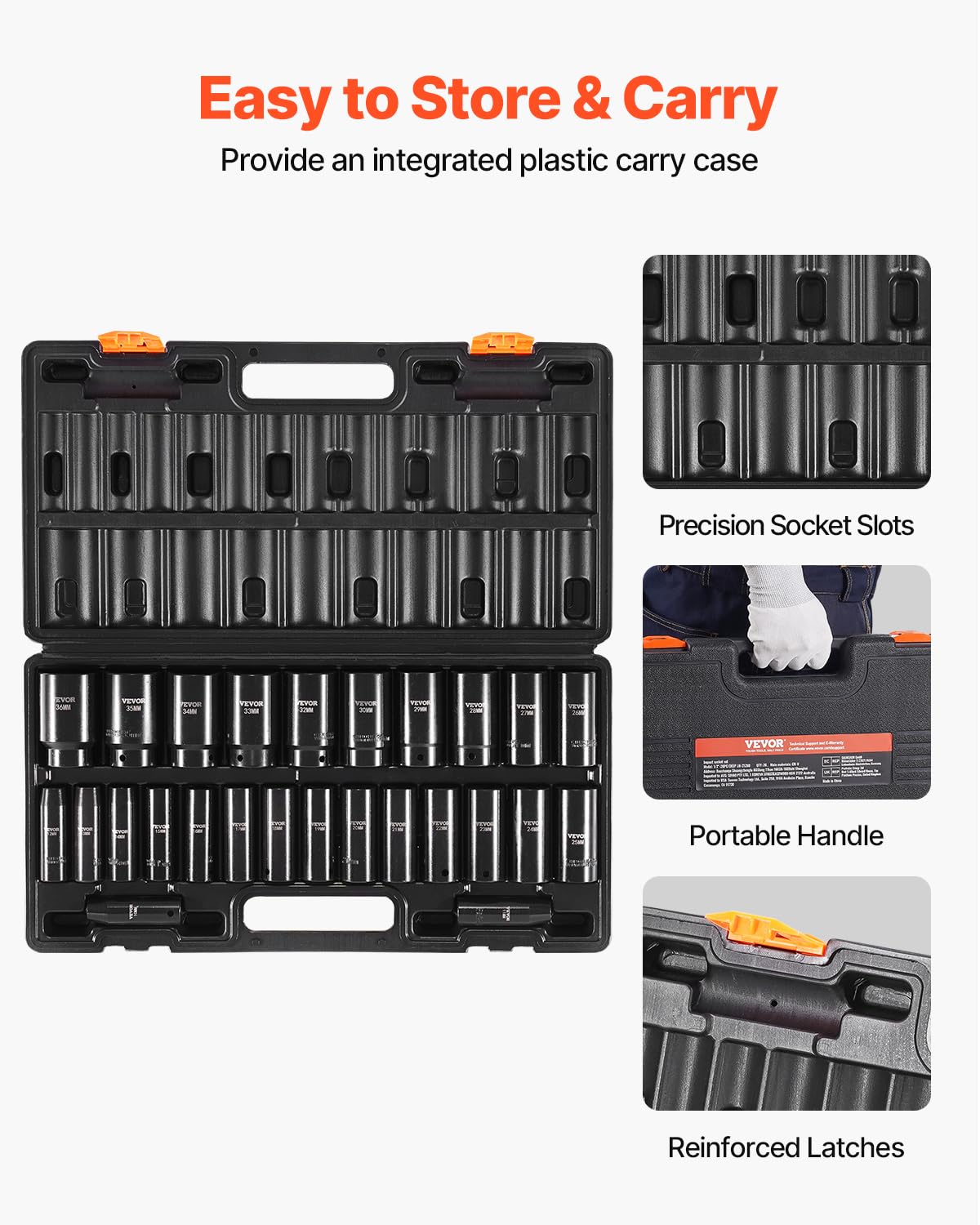 VEVOR 30mm deep impact socket handles heavy-duty fasteners with ease.