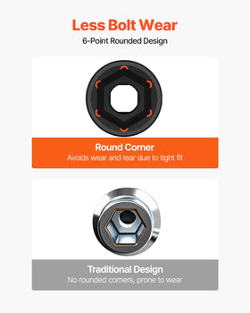 VEVOR impact wrench compatible sockets designed for efficient torque transfer.