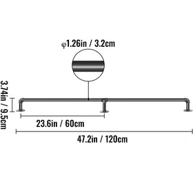 VEVOR Indoor/outdoor handrail adapts to stairs, balconies, or loft railings