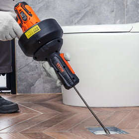 VEVOR drain cleaner being used indoors and outdoors
