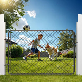 VEVOR installation kit includes frame, latch, hinges, and cable ties for easy setup.