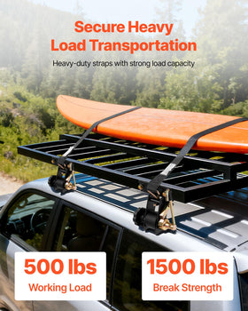 VEVOR ladder rack double J-hooks grip firmly to prevent loosening on rough roads