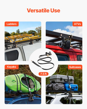 VEVOR 1.5-inch strap width provides broad contact and secure tie-down