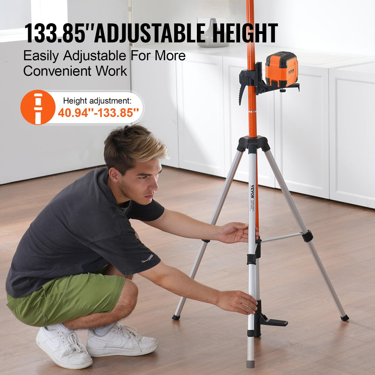 VEVOR heavy-duty tripod base with die-cast aluminum supports professional instruments