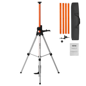 VEVOR laser level tripod fully extended for tall-height measurements on site