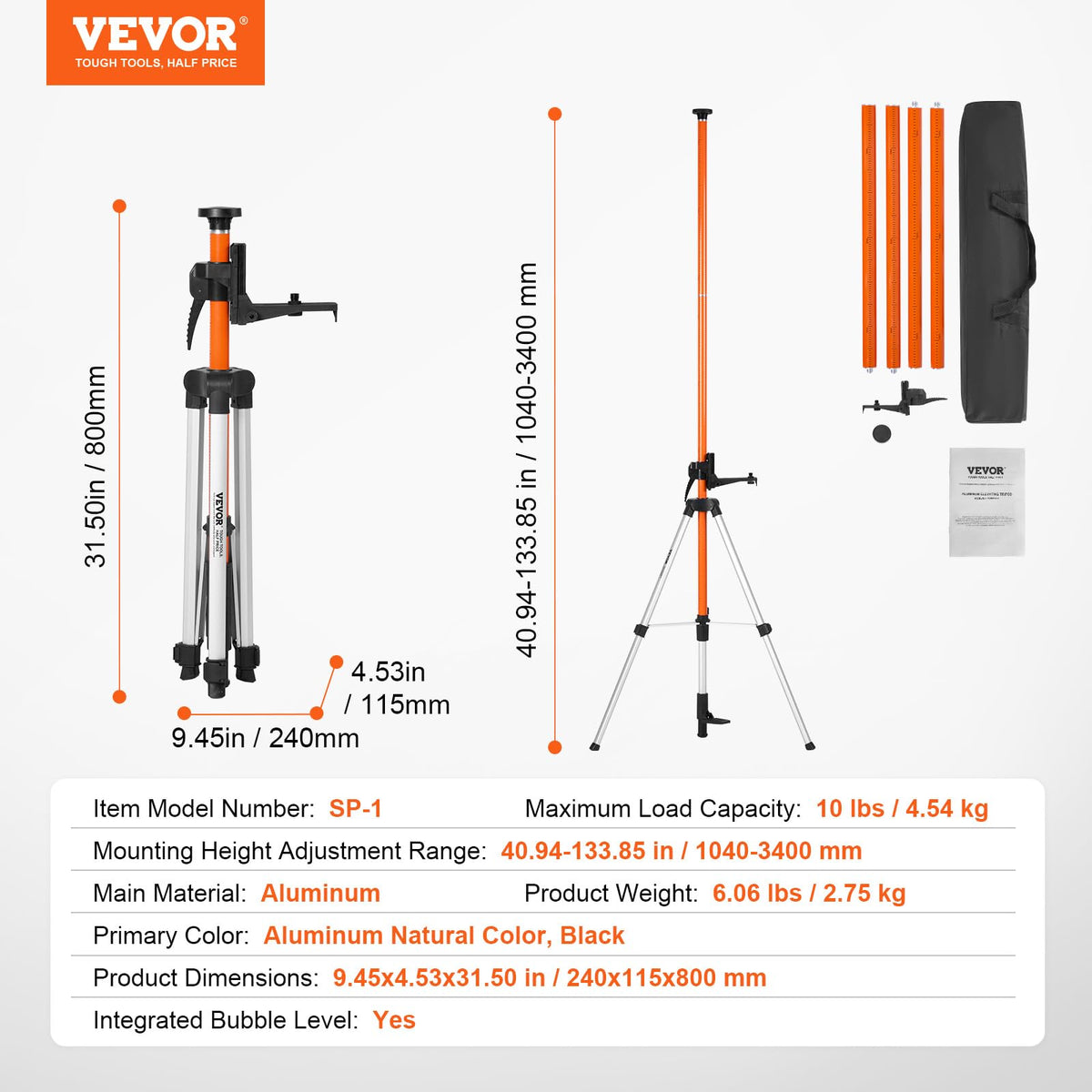 VEVOR foldable design for compact storage and easy transport