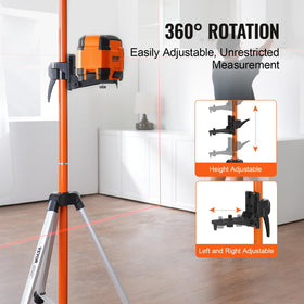 VEVOR tripod with 1/4-20 and 5/8-11 mounts for versatile lasers