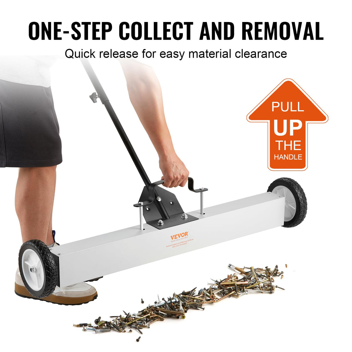VEVOR lawn sweeper with wheels enabling easy yard cleanup