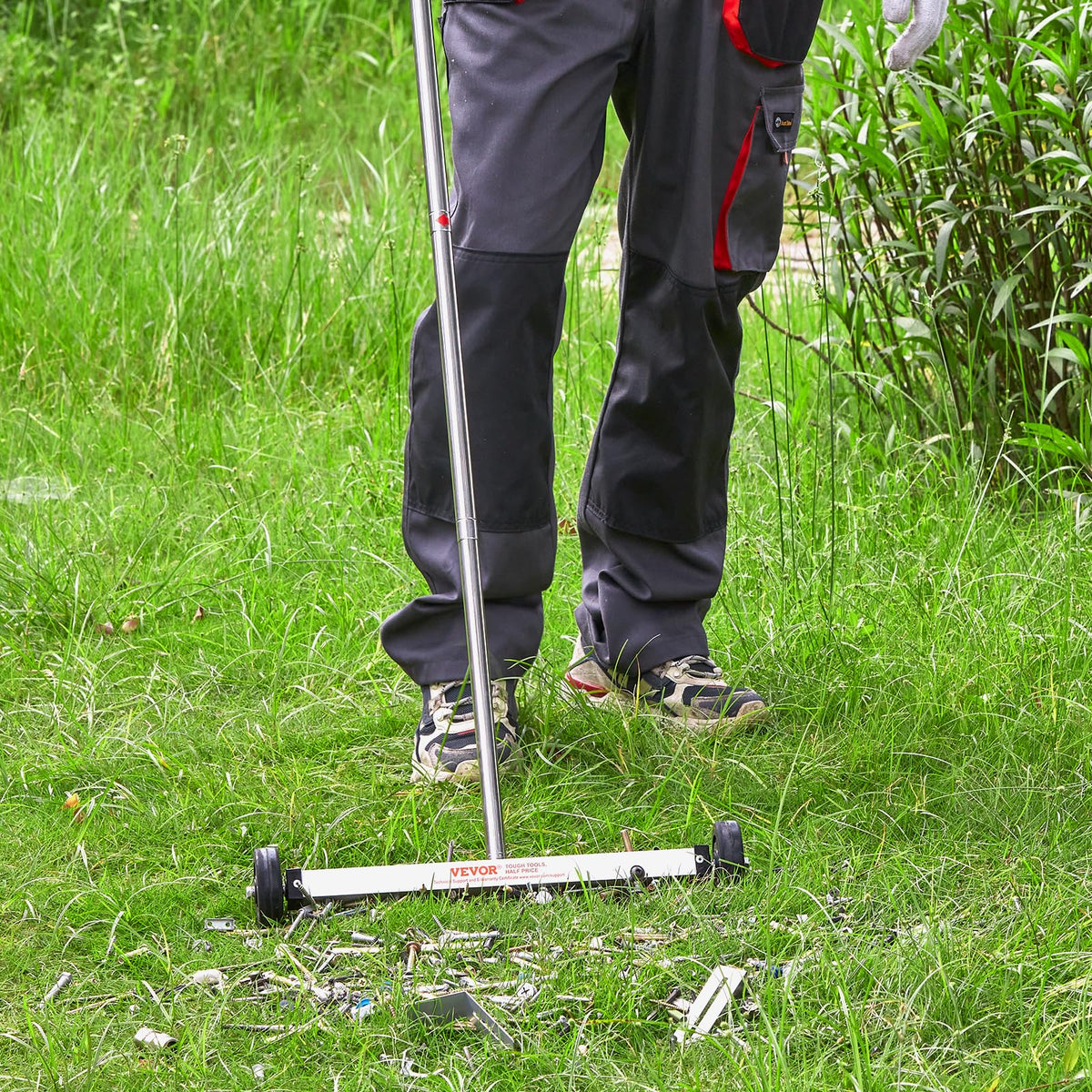 VEVOR magnetic sweeper in action, ready for fast cleanup