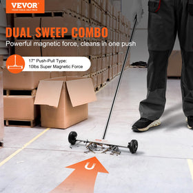 VEVOR sweeper with telescoping handle extended for easy sweeping