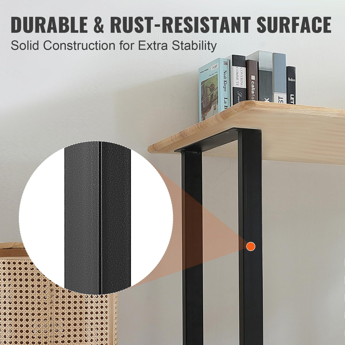 VEVOR matte black powder coating resists rust and wear.