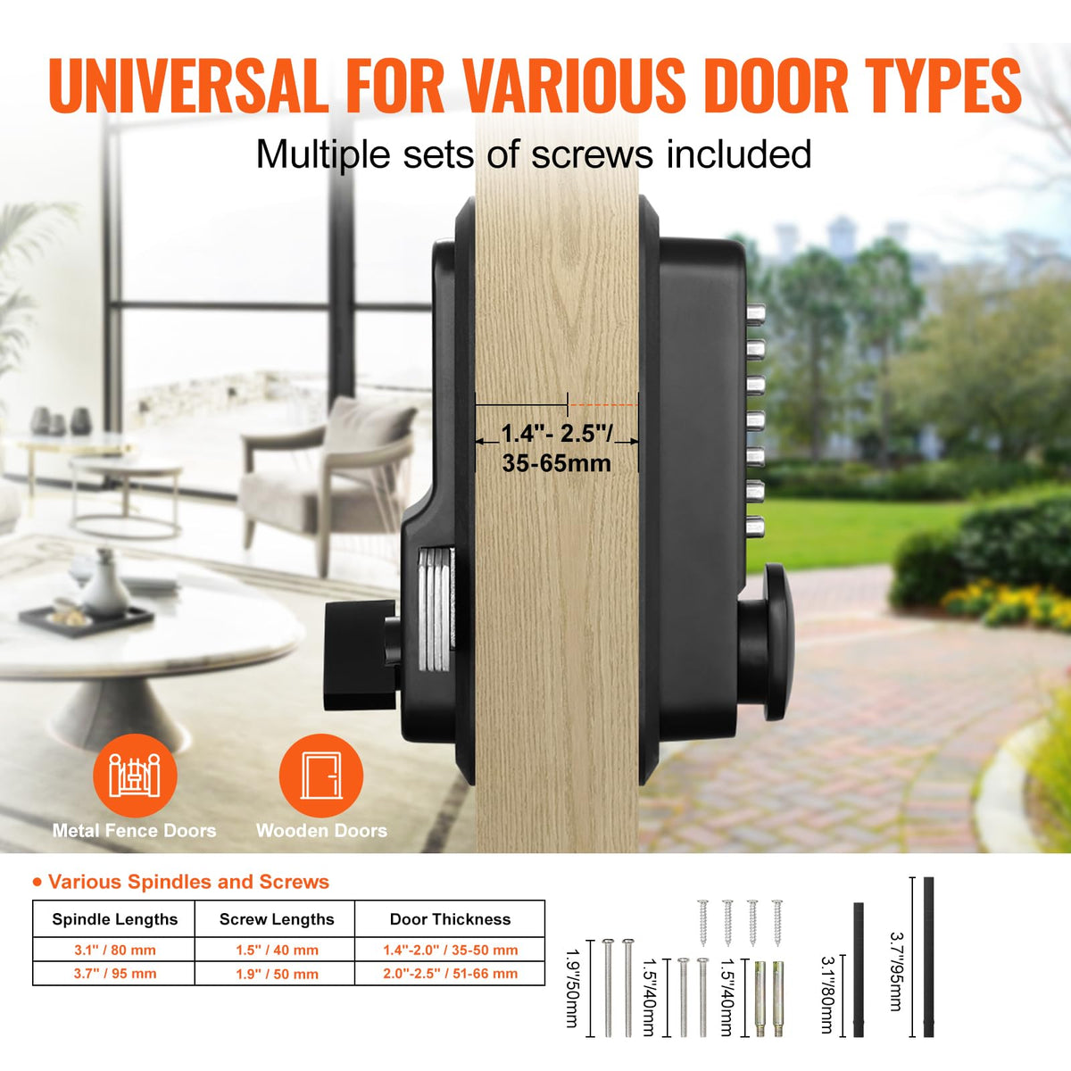 VEVOR mechanical keyless lock left side with reversible handle.