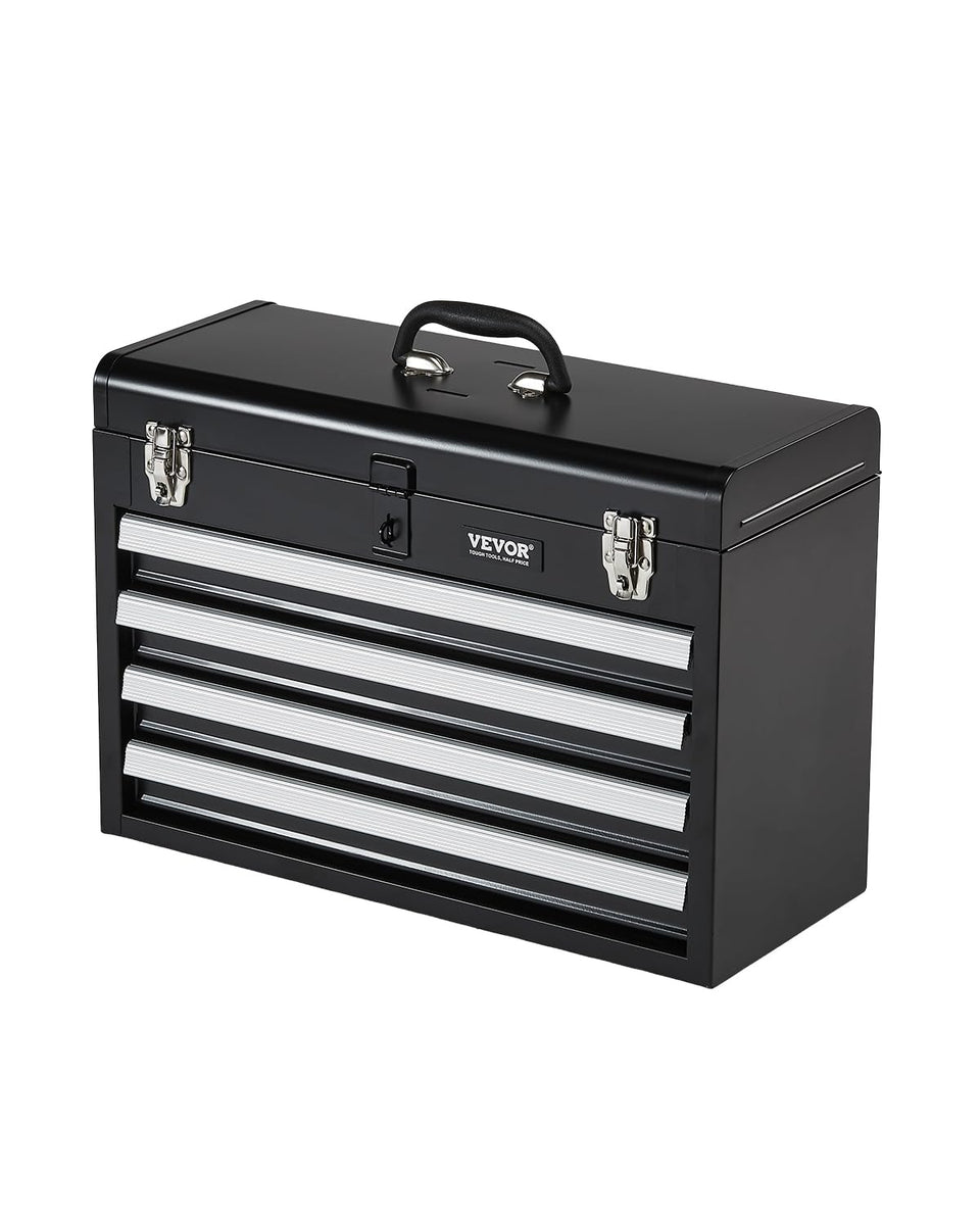 VEVOR metal tool box top view shows roomy storage for tools on the go
