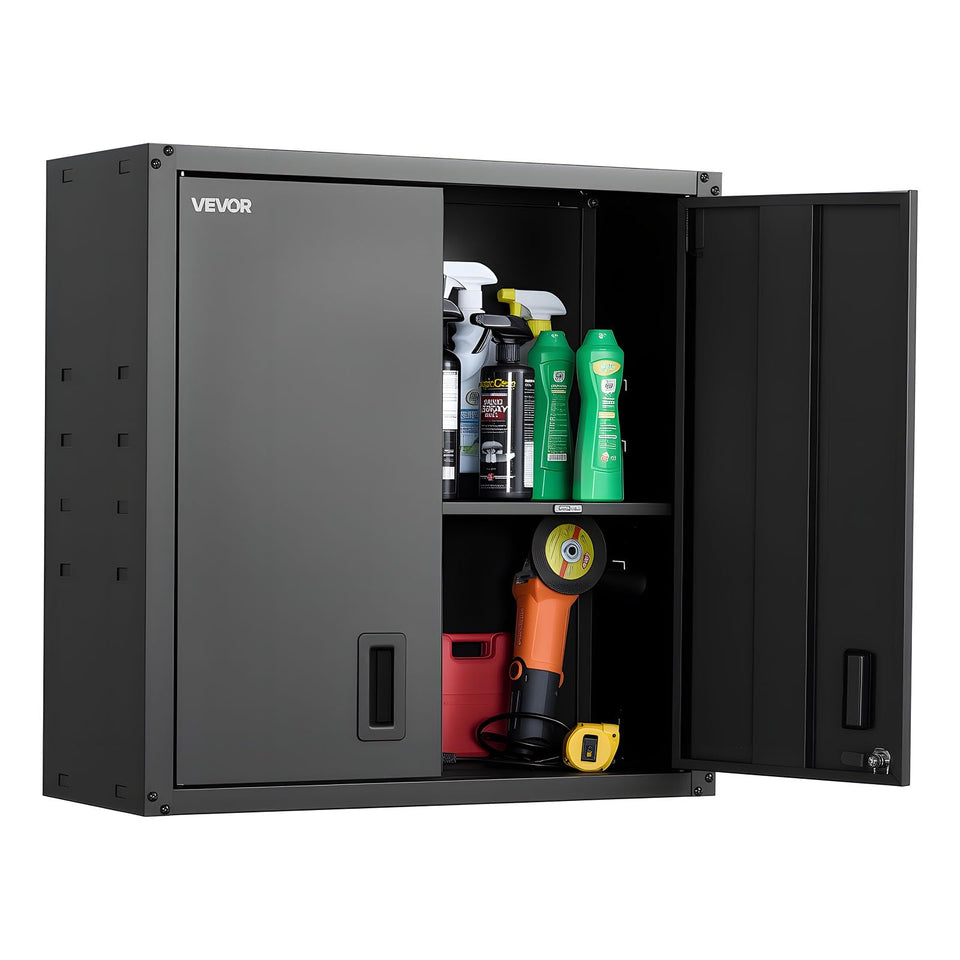 VEVOR metal wall cabinet front view showing compact, lockable storage.