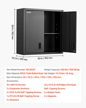 VEVOR SPCC steel with powder coating resists rust.