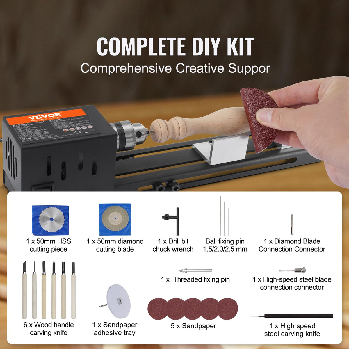 VEVOR mini lathe complete accessory set for DIY projects