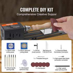 VEVOR mini lathe complete accessory set for DIY projects