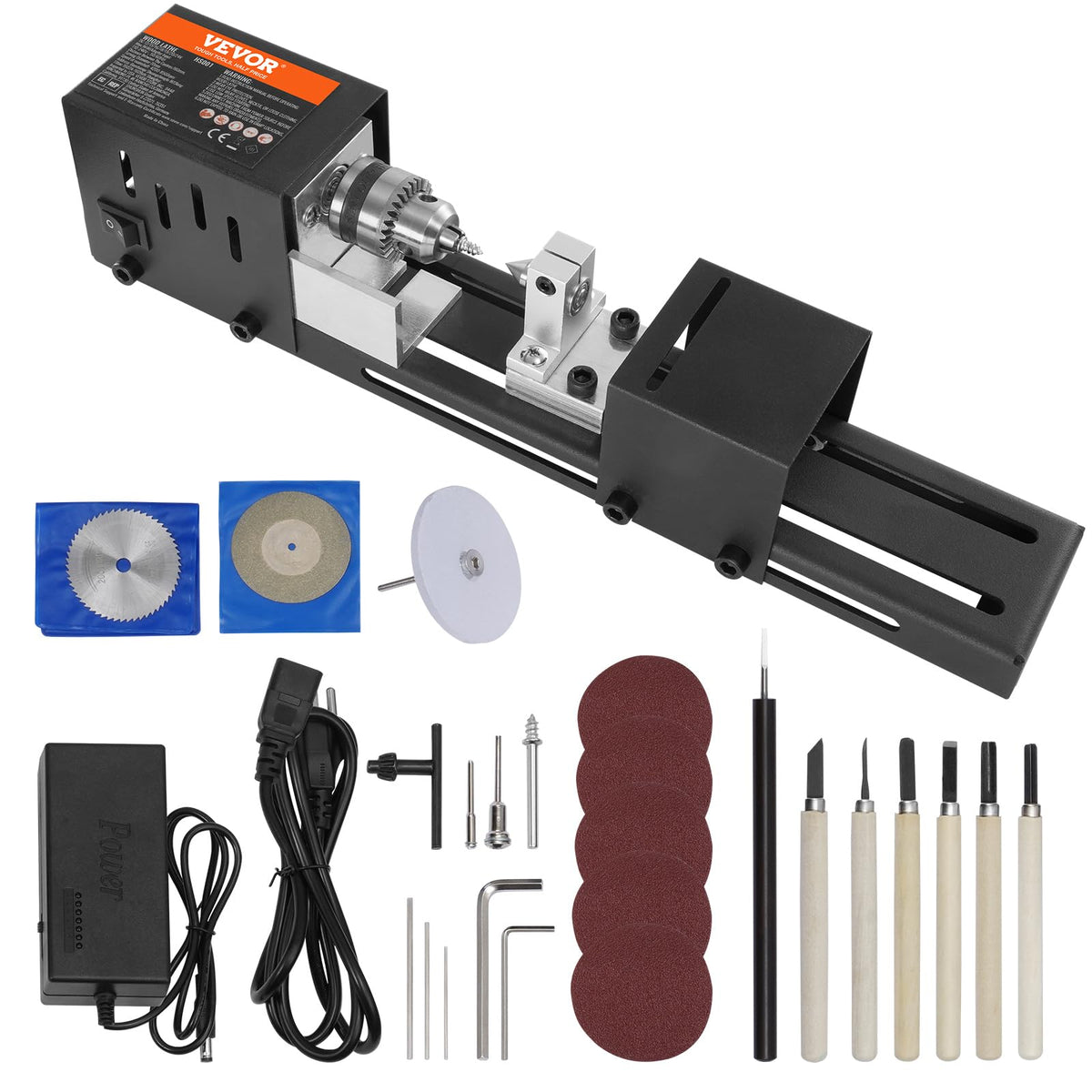 VEVOR mini lathe base and headstock showcase stable platform for precise turning