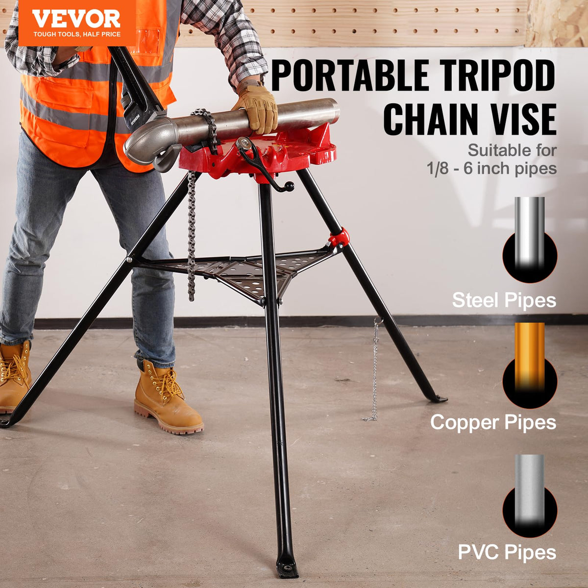 VEVOR Mophorn 460-6 folding legs enable easy transport.
